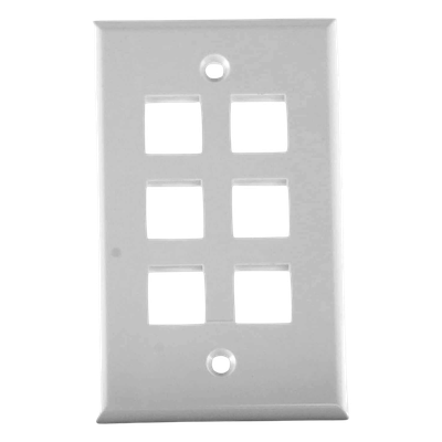LINKEDPRO BY EPCOM - Placa de Pared / 6 Puertos / Keystone / Montaje Vertical / 70 x 115 mm / 2.75' x 4.52' / UL CE ETL