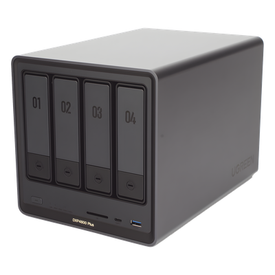 UGREEN - NAS 4 Bahías / Intel Pentium Gold 8505 5 Núcleos / 10GbE + 2.5GbE / DDR5 8GB Expandible a 64GB / PCIe 4.0 M.2 NVMe / USB 3.2 Gen 2 / HDMI 4K
