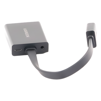 UGREEN - Adaptador HDMI a VGA / 1080P@60Hz / Audio 3.5mm / Alimentación Micro USB / Cable 0.82 ft / Plug & Play