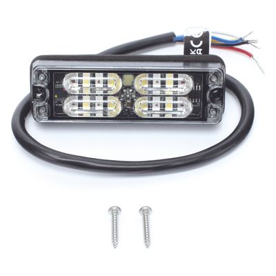 ECCO - Luz de Advertencia LED de Montaje en Superficie / 12 LEDs de 1 W / 36 Patrones de Destello / IP67 / SAE Clase I / 0.5 Pulgadas de Profundidad
