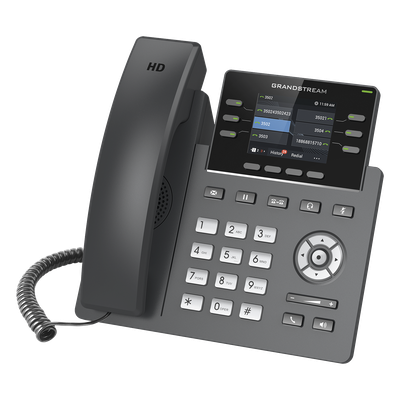 GRANDSTREAM - Teléfono IP / 3 Líneas SIP / 6 Cuentas / Pantalla 2.4" / PoE / Gigabit / Audio HD Opus