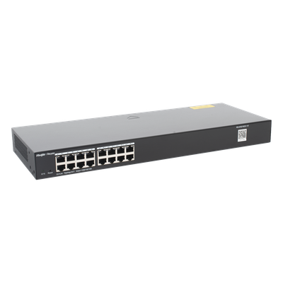 RUIJIE - Switch Administrable / 16 Puertos Gigabit / Gestión en la Nube Gratuita / Prevención de Bucles / Montaje Rack