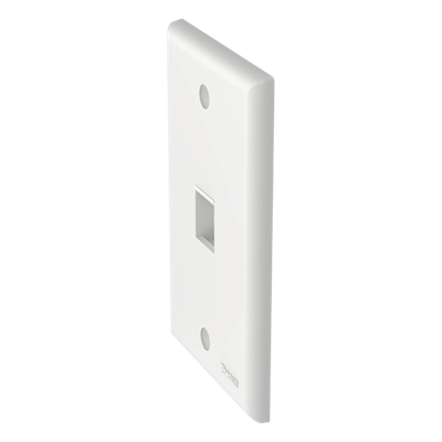 PANDUIT - Placa de Pared Vertical / Estilo Plano / 1 Puerto Keystone / ABS / 69.8 x 114.3 mm / 2.75 x 4.5 pulg. / Blanco