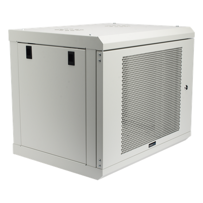 LINKEDPRO - Gabinete de Pared / 9U / Profundidad 455 mm / Puerta Perforada / Carga 80 kg / Acero Reforzado / Color Blanco