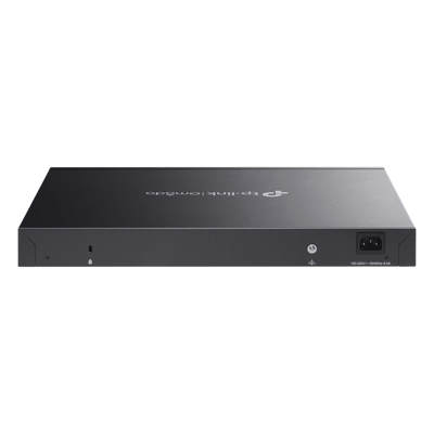 TP-LINK - Switch Administrable L3 SDN / 24 Puertos PoE Gigabit / 4 SFP+ 10G / Presupuesto PoE 720W / Ruteo RIP VRRP / Fuente Redundante / 128 Gbps
