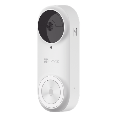 EZVIZ - Videoportero Wi-Fi / 3 Megapixel / Ángulo 176° / Batería 5200 mAh / IP65 / Detección PIR 5 m (16.4 ft) / Audio Bidireccional