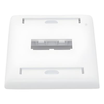 PANDUIT - Placa de Pared Vertical / 2 Puertos Mini-Com / Diseño Inclinado / Con Espacios para Etiquetas / 2.75 x 4.5 pulgadas / Blanco