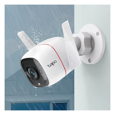 TP-LINK - Cámara Bala IP / 3 Megapixel / Wi-Fi 2.4 GHz / IR 30 m (98.4 ft) / Audio Bidireccional / IP66 / MicroSD 128 GB