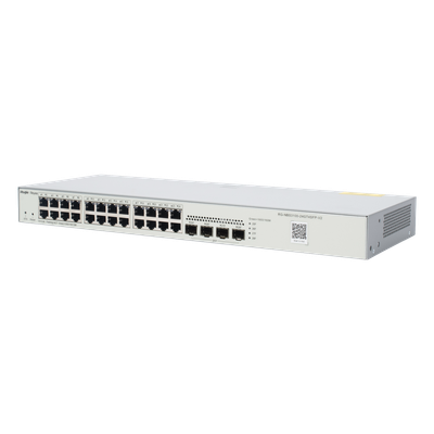 RUIJIE - Switch Administrable L2 / 24 Puertos Gigabit / 4 SFP 1G / 56 Gbps / Sin Ventilador / Protección 6 kV