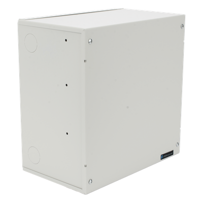 LINKEDPRO - Gabinete Metálico de Resguardo / 26 x 15 x 26 cm / Lámina Frío Calibre 22 / Cerradura Frontal / 4 Accesos de Cableado / Interior / Blanco