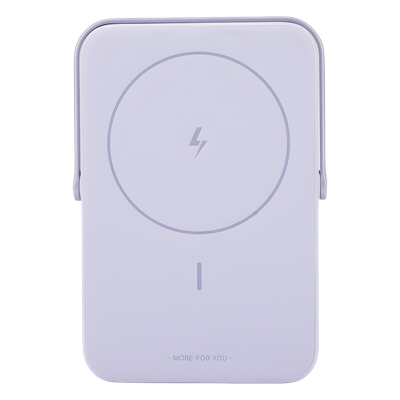 UGREEN - Power Bank Inalambrico | 5000mAh | 7.5W  |  Con Emojis de Estado | Carga Rápida USB-C Bidireccional  | Pantalla TFT  Inteligente | 13 niveles de Proteccion | Con Holder | Color Purple.