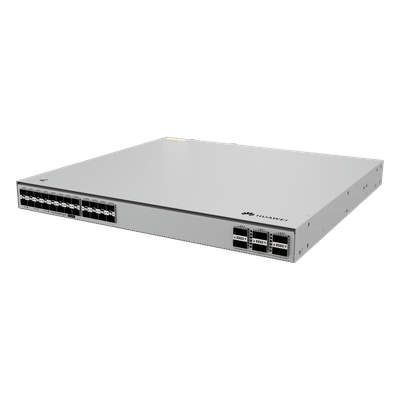 HUAWEI - Switch Core Capa 3 / 24 Puertos 10GE SFP+ / 6 Puertos 100GE QSFP28 / Switching 1680 Gbps / Forwarding 1250 Mpps / iStack / Gestión Cloud / 1U