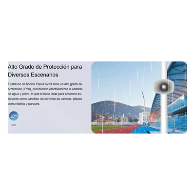 FANVIL - Altavoz SIP IP / 2 Líneas SIP / Potencia 30 W / IP66 Exterior / PoE 802.3af / Montaje en Pared
