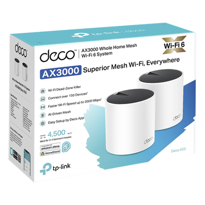 TP-LINK - Sistema Mesh Wi-Fi 6 / AX3000 Mbps / 3 Puertos Gigabit WAN/LAN / Doble Banda / 2 Antenas Internas / Administración por App