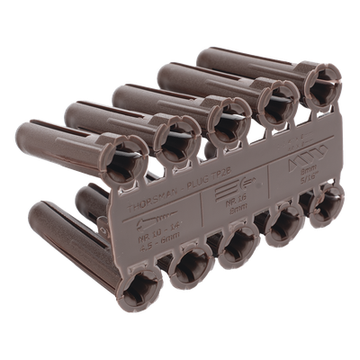 THORSMAN - Taquete de Fijación / Doble Expansión Multidireccional / Tornillo 10 mm x 44.5 mm (1 3/4") / Resistencia 80 kg / Polietileno HDPE / Rango Térmico -50°C a +80°C