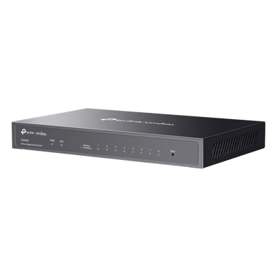TP-LINK - Switch Administrado Gigabit / 8 Puertos / 16 Gbps Capacidad Switching / 11.90 Mpps / PoE PD / Fanless / Montaje Pared-Escritorio