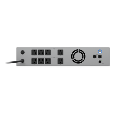 UBIQUITI - UPS Rackmount 2U / 1.5 kVA 1000 W / 8 Contactos NEMA 5-15R / Batería Reemplazable 216 Wh / Autonomía 8 Minutos / Gestión Ethernet