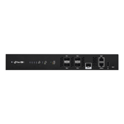 UBIQUITI - Terminal de Línea Óptica GPON / 4 Puertos SFP GPON / 1 Puerto SFP+ 10 G / 512 ONUs Concurrentes / 20 km (12.4 mi) / Rack 1U