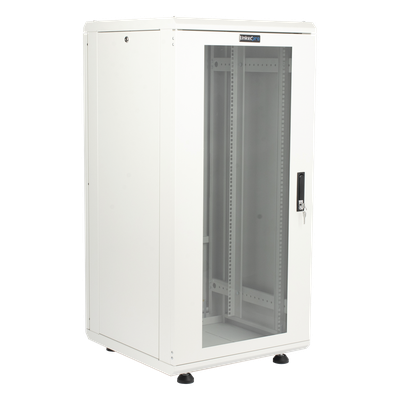 LINKEDPRO - Gabinete Rack de Piso / 24U / 19 Pulgadas / Vidrio con Cerradura / Carga 750 kg / 600x605x1190 mm (23.6x23.8x46.9 in) / Acero Calibres 16-18-20