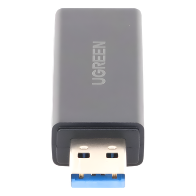 UGREEN - Lector de Tarjetas USB 3.0 / Doble Ranura TF/SD Simultánea / Transferencia 5 Gbps / Soporte 2 TB / Compacto con Llavero
