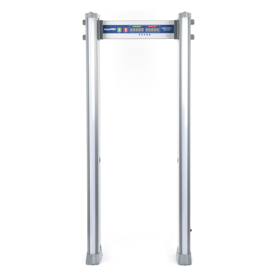 ACCESSPRO - Arco detector de metales / 18 zonas independientes / Uso 100% exterior / Contador de personas / Detección ferrosa y no ferrosa / 50+ inspecciones/minuto