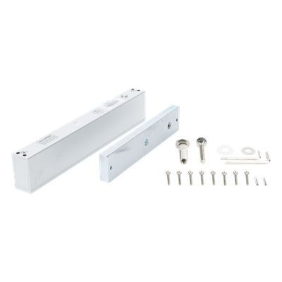 ACCESSPRO - Chapa Magnética Electromagnética / 280 kg (600 lbs) / 12/24 VCC / LED Ultra-brillante / Sensor NO/NC / Aluminio Anodizado