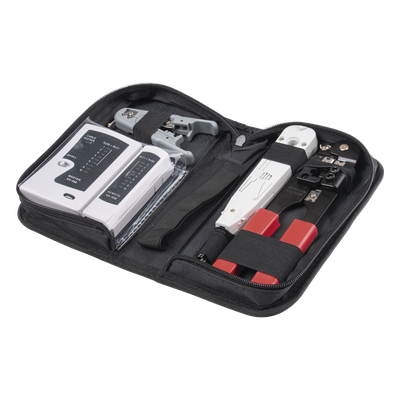 LINKEDPRO BY EPCOM - Kit de Herramientas para Instalación de Redes / Probador LED / Pinzas Ponchadoras / Herramienta 110 IDC / Pelacables Ajustable