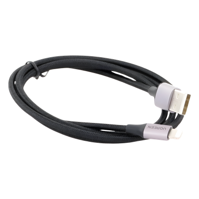UGREEN - Cable USB-A a Lightning / 1 m (3.28 ft) / Certificado MFi / Carga 5V/2.4A / 480 Mbps / Conector C94 / Nylon Trenzado / Aluminio