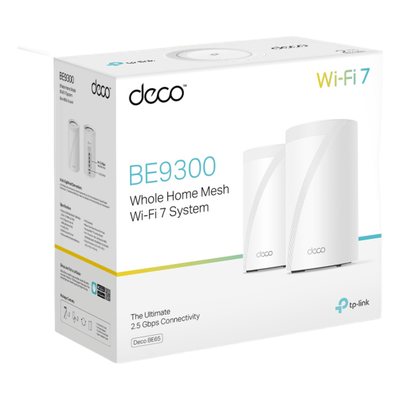 TP-LINK - Sistema Mesh Wi-Fi 7 / Triple Banda BE9300 Mbps / 2 Puertos 2.5 GbE Auto WAN/LAN / 4 Antenas Internas / AI Roaming / HomeShield
