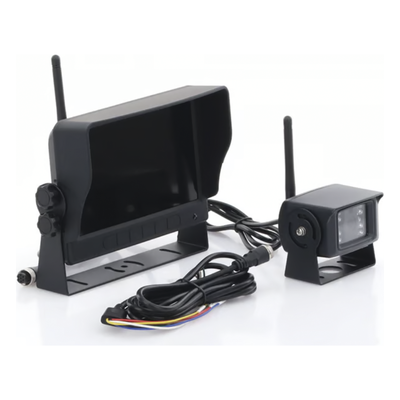 ECCO - Cámara de Reversa Inalámbrica / Monitor LCD 7" / Visión Nocturna IR 18 LEDs / IP69K / Expandible a 4 Cámaras