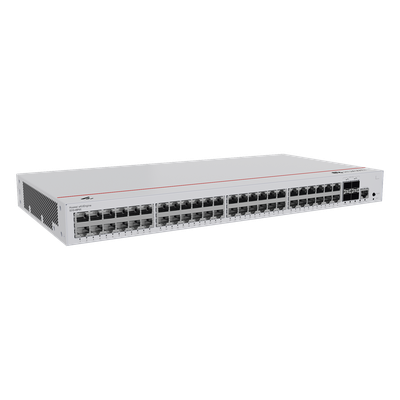 HUAWEI - Switch PoE Administrable Capa 3 / 48 Puertos Gigabit PoE / 4 Uplink 10GE SFP+ / PoE Perpetuo / 380W / iStack / ERPS