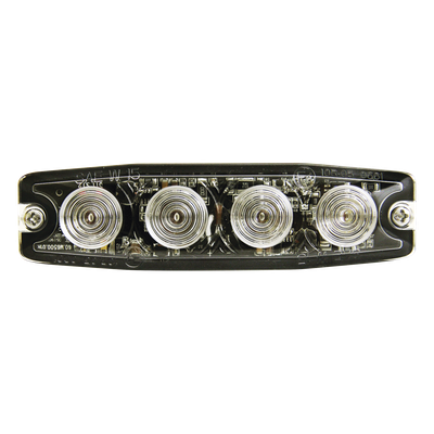 SIGNALPRO - Luz Auxiliar LED / 4 LED / Ámbar / SAE Clase 1 / Perfil Bajo 0.26' (6.60 mm) / 24 Patrones de Destello / Sincronización Múltiple