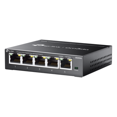 TP-LINK - Switch Gestionado SDN / 5 Puertos Gigabit / 10 Gbps Capacidad Switching / 7.4 Mpps Forwarding Rate / Fanless / VLAN 802.1Q / QoS 8 Colas