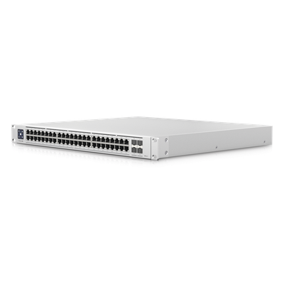 UBIQUITI - Switch PoE Administrable Capa 3 / 48 Puertos 2.5GbE RJ45 PoE+ / 4 Puertos 10G SFP+ / 720W PoE Total / Pantalla Táctil 1.3" / 320 Gbps