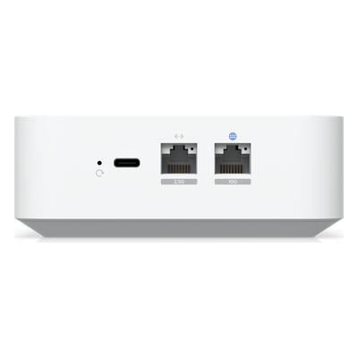 UBIQUITI - Cloud Gateway Compacto / Wi-Fi 7 / 6 Transmisiones Espaciales / 6 GHz / 10GbE WAN / 2.5GbE LAN / Cobertura 160 m² (1,750 ft²)