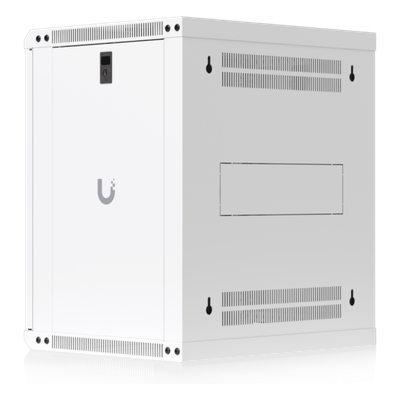 UBIQUITI - Gabinete Rack 12U / Montaje en Pared / 550 x 450 mm / Puerta de Vidrio Templado / Ventilación Integrada / Capacidad 50 kg