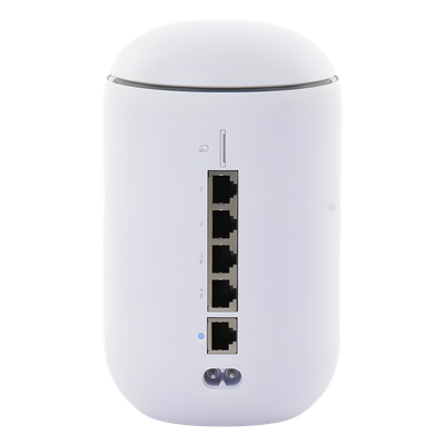 UBIQUITI - UniFi Dream Router con WiFi 6, 4 puertos LAN Gigabit de los cuales 2 son POE 802.3af. Aplicaciones UniFi Network, Protect y Access pre-instaladas. Pantalla LCD