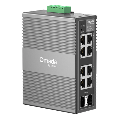 TP-LINK - Switch Industrial Easy Managed / 8 Puertos Gigabit / 2× Combo RJ45/SFP / 16 Gbps / -40°C a 75°C (-40°F a 167°F) / Protección 6kV / IP40 / Montaje DIN Rail