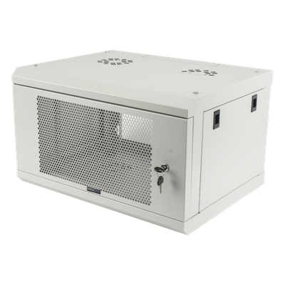 LINKEDPRO - Gabinete de Pared / 6U / 19" / Profundidad 455 mm (1.49 ft) / Carga 80 kg / Acero Reforzado / Puerta Perforada / Color Blanco