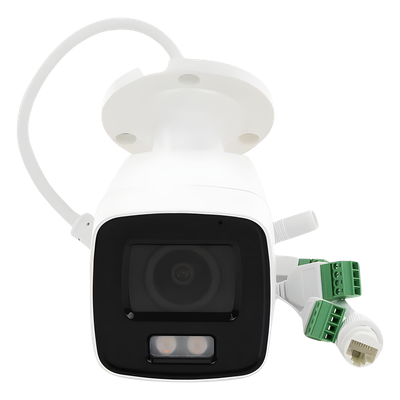 HIKVISION - Bala IP 8 Megapixel (4K) / Imagen a Color 24/7 / Lente 2.8 mm / Luz Blanca 40 mts / Exterior IP67 / WDR 130 dB / Entrada y Salida de Audio y Alarma / Captura Facial / ONVIF / Micro SD / Micrófono Integrado