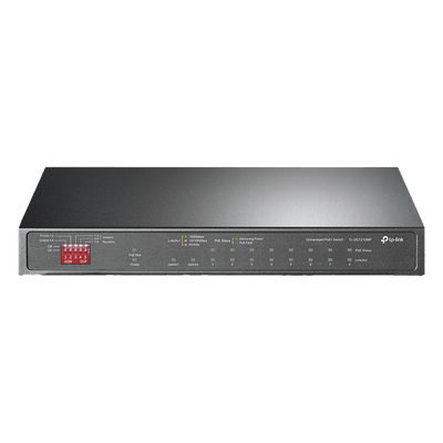 TP-LINK - Switch PoE+ No Administrable de Escritorio / 10 Puertos / 8 Puertos PoE+ 802.3af/at / Presupuesto 123 W / Alcance Extendido 250 m (820 pies) / Rendimiento 20 Gbps