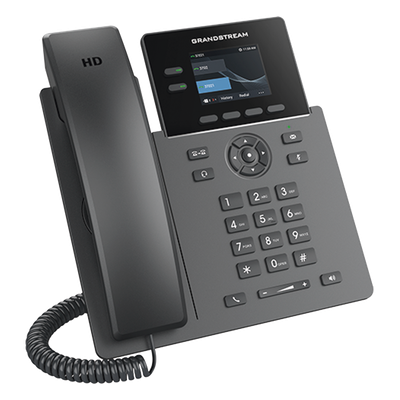 GRANDSTREAM - Teléfono IP PoE / 2 Líneas / Pantalla LCD TFT 2.4 Pulgadas Color / 8 Botones Virtuales VPK / Conferencia 5 Vías / Audio HD / Seguridad Carrier-Grade