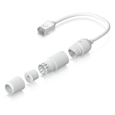 UBIQUITI - Extensor de Cable Ethernet / Cat 6A Blindado / IPX6 / PoE+++ / 2 Unidades / 0.185 m (7.3")