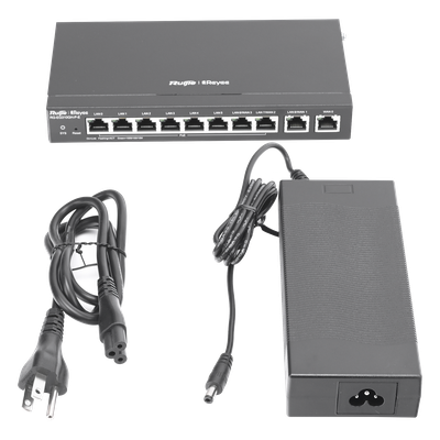 RUIJIE - Router Balanceador SD-WAN / 1.5 Gbps / 350 Usuarios / 8 Puertos Gigabit PoE+ 110W / 4 WAN / Gestión en Nube