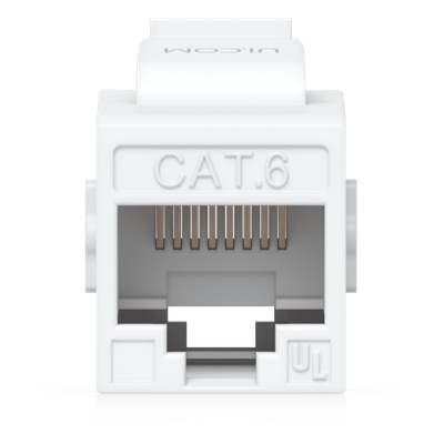 UBIQUITI - Acoplador Keystone / Cat6 Pass-Through / 10 Gbps / PoE / Snap-In / Paquete 12 Unidades