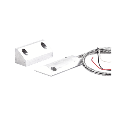 SFIRE - Contacto Magnético de Piso / Salida Dual NC/NA / GAP 65 mm (2.5 in) / Cubierta de Aluminio / Cable Blindado 55 cm / Certificación UL & CE