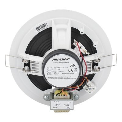 HIKVISION - Altavoz de Plafón / 6 Watts / Línea 100 V / Rejilla Metálica / 96 dB / Interior