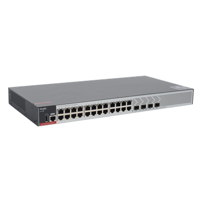 RUIJIE - Switch Administrable L2+ / 24 Puertos Gigabit / 4 Uplink SFP 2.5G / 68 Gbps / 15.6 W / 1.71 in