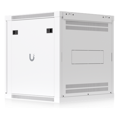 UBIQUITI - Gabinete Rack 12U / Montaje en Pared / Profundidad Ajustable 448-508 mm / Capacidad 80 kg / Ventilación Integrada / Puerta Perforada