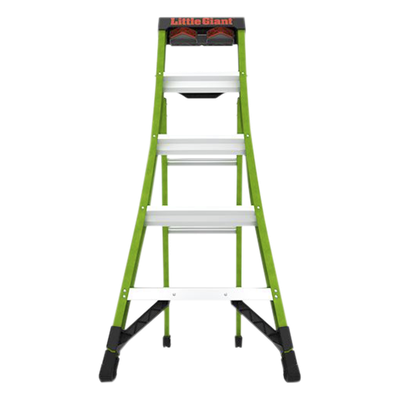 LITTLE GIANT LADDER SYSTEMS - Escalera Profesional 3 en 1 / Fibra de Vidrio / Capacidad 375 lb (170 kg) / 6 ft (1.82 m) / No Conductora / Almohadilla Giratoria